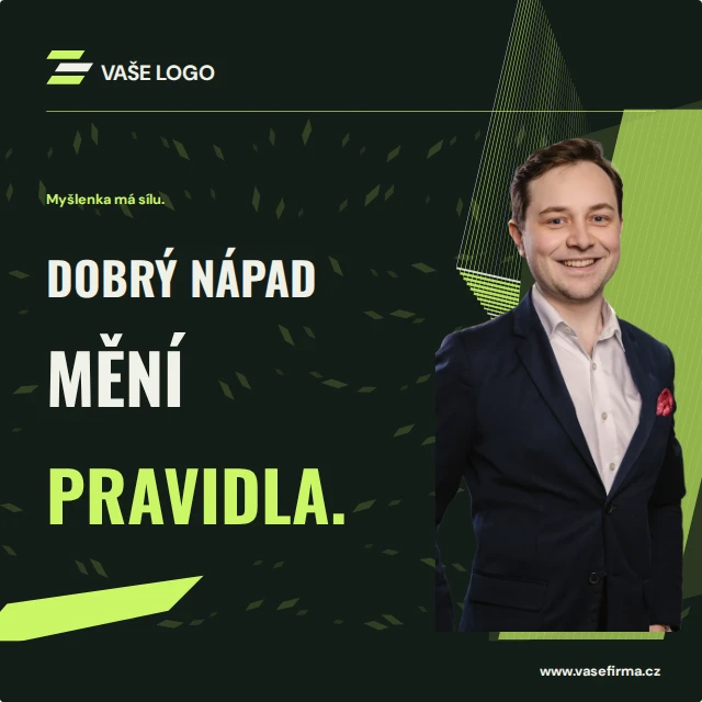 Příspěvek s osobou — Firemní šablony · kinetické