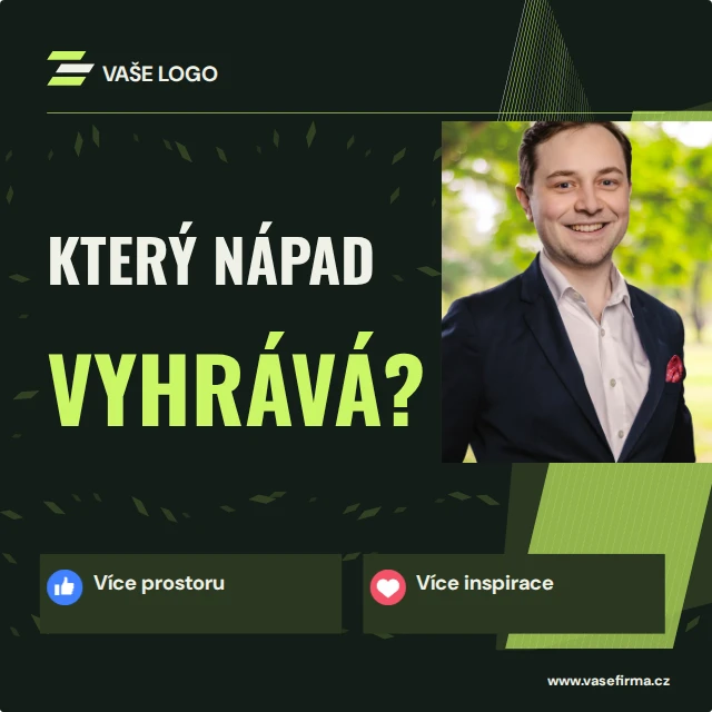 Příspěvek s osobou a pozadím — Firemní šablony · kinetické