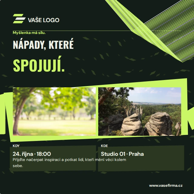 Pozvánka s porovnáním — Firemní šablony · kinetické