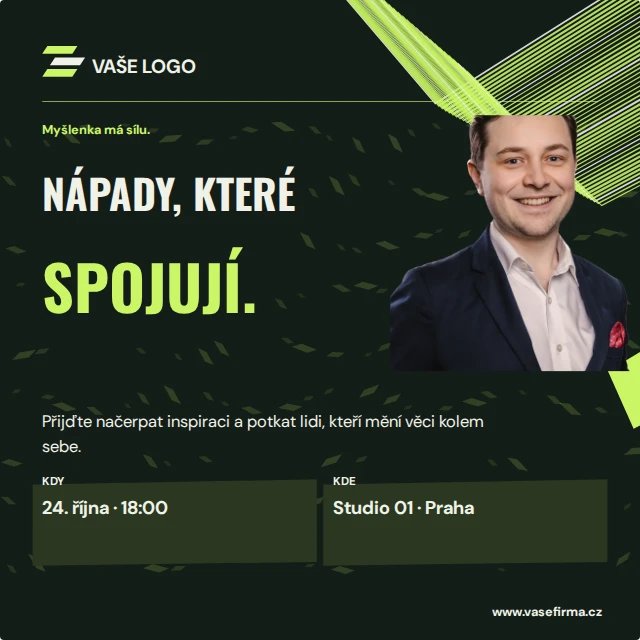 Pozvánka s osobou — Firemní šablony · kinetické