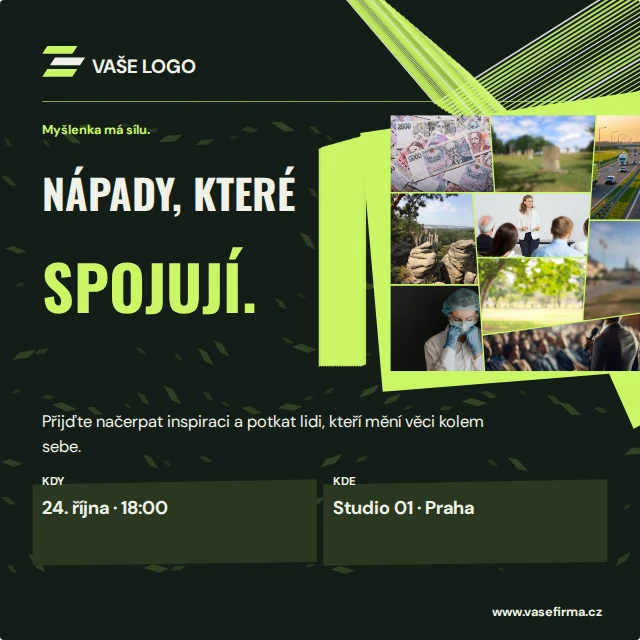 Pozvánka s koláží — Firemní šablony · kinetické