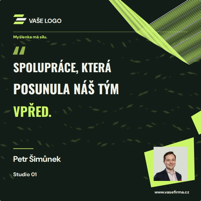 Reference · hlas zákazníka — Firemní šablony · kinetické