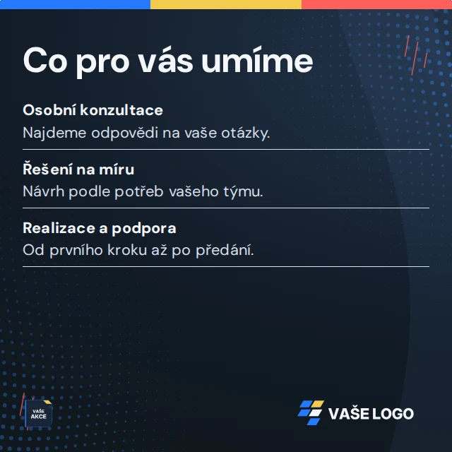 Seznam služeb nebo kroků · Univerzální — Komplet · všechny grafické šablony