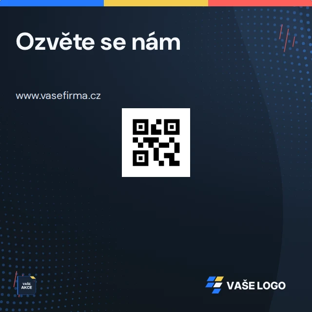 Kontakt s QR kódem · Univerzální — Komplet · všechny grafické šablony