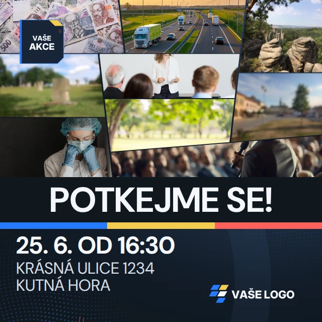 Pozvánka s koláží · Univerzální — Komplet · všechny grafické šablony