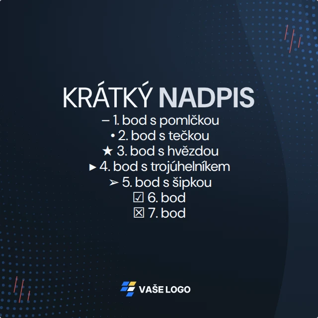 Textové oznámení · Klasické — Komplet · všechny grafické šablony