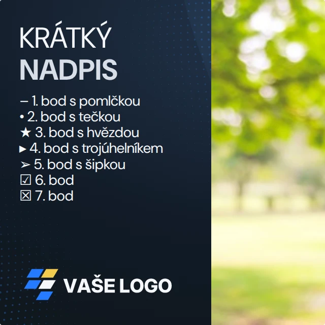 Podrobné sdělení · Klasické — Komplet · všechny grafické šablony