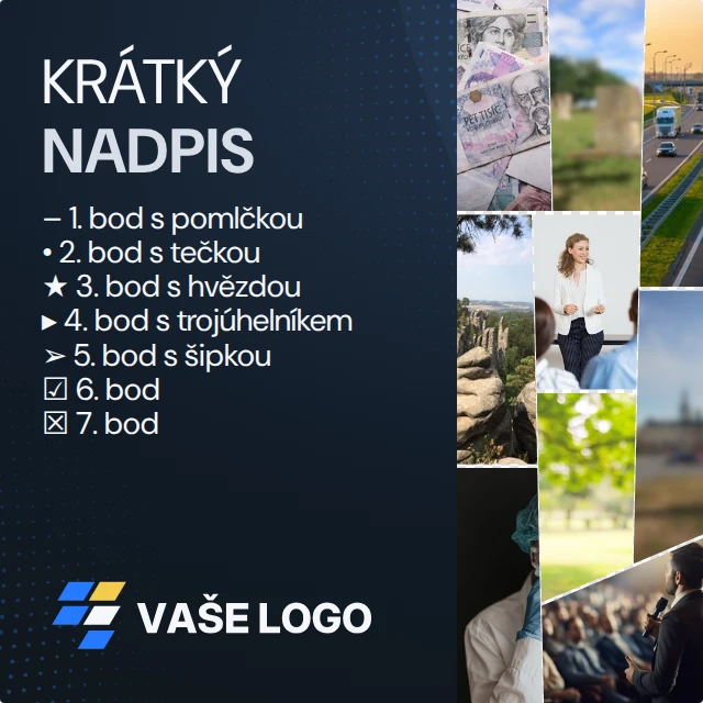 Podrobné sdělení s koláží · Klasické — Komplet · všechny grafické šablony