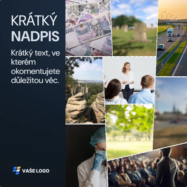 Sdělení s koláží · Klasické — Komplet · všechny grafické šablony