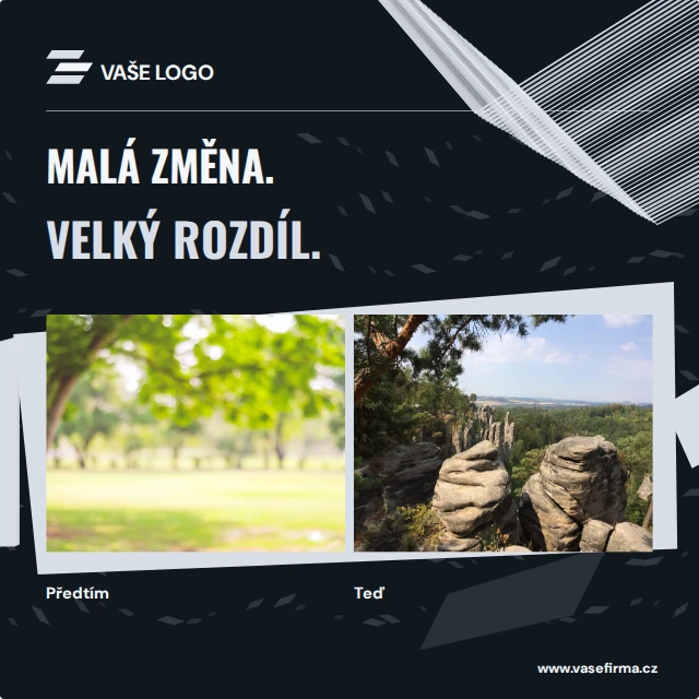 Příspěvek s porovnáním · Kinetické — Komplet · všechny grafické šablony