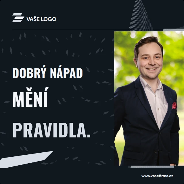Příspěvek s osobou a pozadím · Kinetické — Komplet · všechny grafické šablony