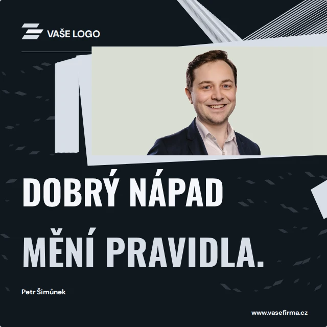 Příspěvek s fotkou osoby · Kinetické — Komplet · všechny grafické šablony