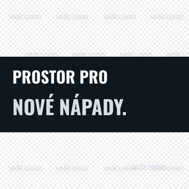 Průhledné pozadí s textem s logem · Kinetické — Komplet · všechny grafické šablony