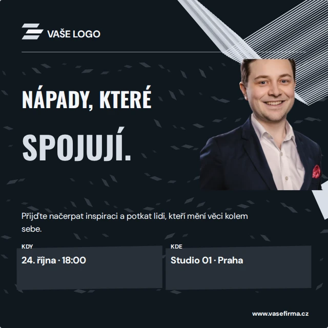 Pozvánka s osobou · Kinetické — Komplet · všechny grafické šablony