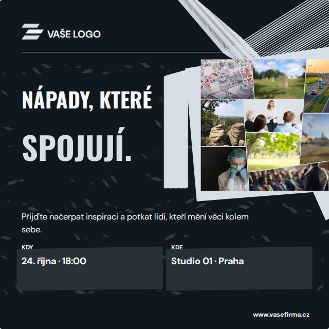 Pozvánka s koláží · Kinetické — Komplet · všechny grafické šablony