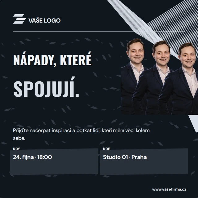 Pozvánka se skupinou · Kinetické — Komplet · všechny grafické šablony