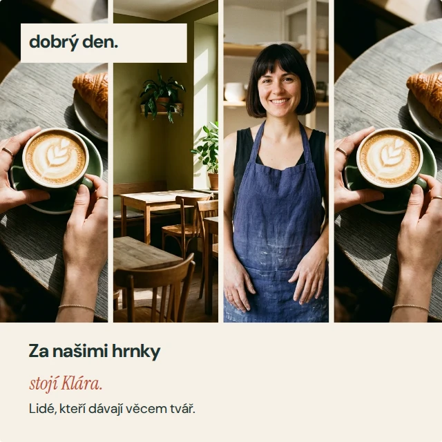 Člověk za značkou · koláž — Blízko · šablony pro sociální sítě
